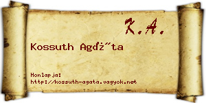 Kossuth Agáta névjegykártya